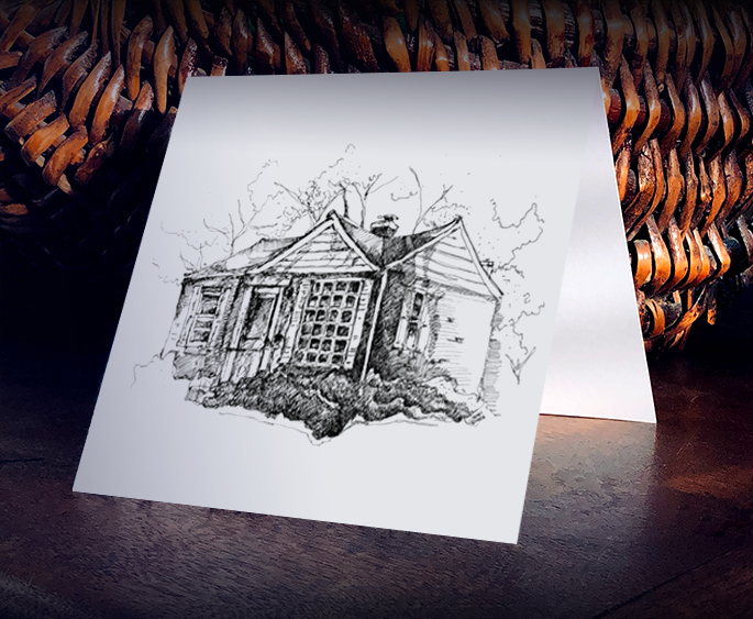 Loose Sketch House Sq Card