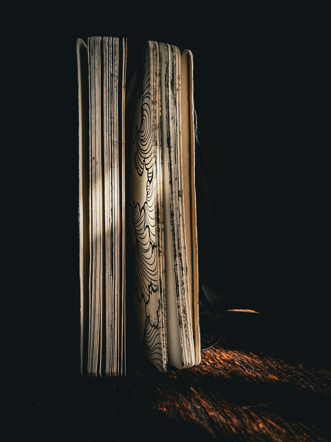 Close-up of a walnut in warm light and shadow with a softly blurred basket in the background.