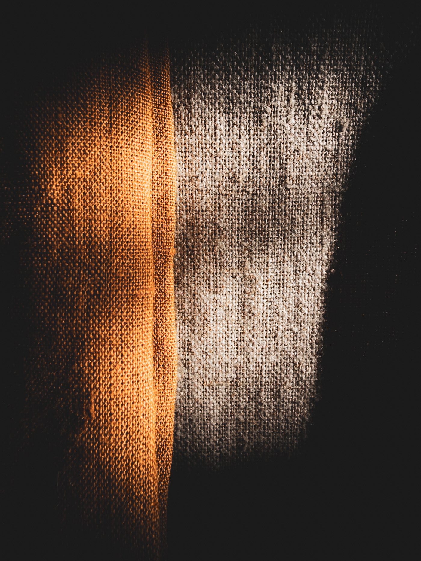 Close-up of a walnut in warm light and shadow with a softly blurred basket in the background.